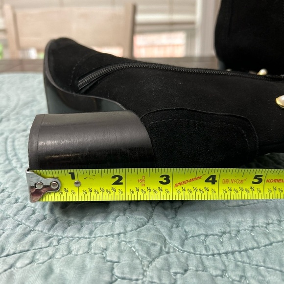 Brenda Zaro Pearl Ankle Boots Black Suede/Leather. Sz 38/7.5. Made in Sp… - Picture 5 of 9